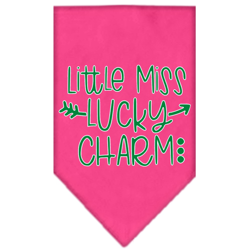 Little Miss Lucky Charm Screen Print Bandana Bright Pink Large